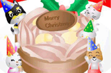 ニコニコ村のまちがいさがしゲーム　クリスマスケーキ